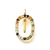 Brass Micro Pave Cubic Zirconia Pendants