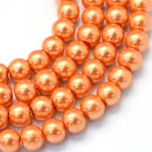 Baking Painted Pearlized Glass Pearl Round Bead Strands