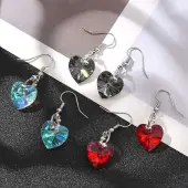 Heart Glass Dangle Earrings