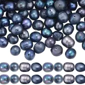 80Pcs Natural Cultured Freshwater Pearl Dyed Beads