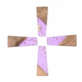 Transparent Resin & Walnut Wood Pendants