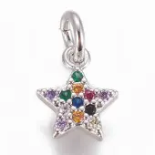 Brass Micro Pave Cubic Zirconia Charms