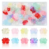 60Pcs 10 Colors Baking Paint Glass Beads