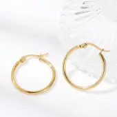 PVD Vacuum Plating 201 Stainless Steel Hoop Earrings with 304 Stainless Steel Pins for Women