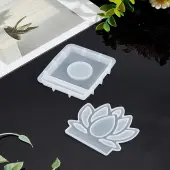 2Pcs 2 Styles Flower & Square DIY Silicone Candle Molds