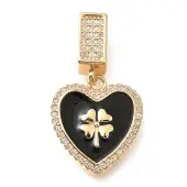 Brass Micro Pave Cubic Zirconia Pendants