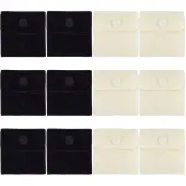 12Pcs 2 Colors Square Velvet Jewelry Bags