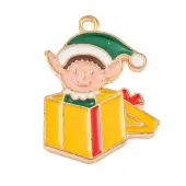 Christmas Theme Alloy Enamel Pendants