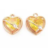 Brass Micro Pave Cubic Zirconia Charms