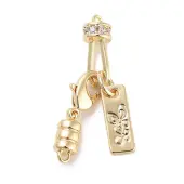 Brass Micro Pave Clear Cubic Zirconia Clasps