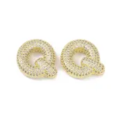 Brass Micro Pave Clear Cubic Zirconia Pendants