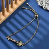 Brass Micro Pave Cubic Zirconia Slider Bracelets