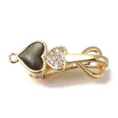 Brass Black Lip Shell Fold Over Clasps