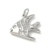 Brass Micro Pave Clear Cubic Zirconia Pendants