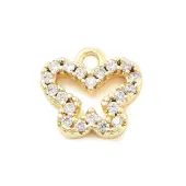 Brass Micro Pave Cubic Zirconia Charms
