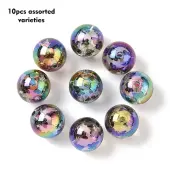 10Pcs Plating Acrylic Beads