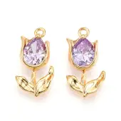 Brass Micro Pave Cubic Zirconia Pendants