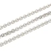 Anti-Tarnish Rhodium Plated 925 Sterling Silver Flat Cable Chains