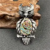 Antique Silver Owl Brooch Pins