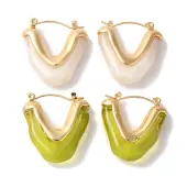 Golden Ion Plating(IP) 304 Stainless Steel Hoop Earrings for Women