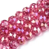 Transparent Electroplate Glass Beads Strands