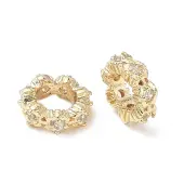 Brass Micro Pave Cubic Zirconia European Beads