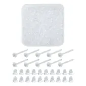 500Pcs Plastic Stud Earring Settings for Rhinestone