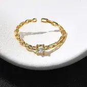 925 Sterling Silver Pave Cubic Zirconia Open Cuff Rings