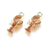 Brass Micro Pave Cubic Zirconia Pendants