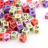 Constellation/Zodiac Sign Opaque Acrylic European Beads