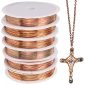SUNNYCLUE 58M Copper Wire 0.3/0.4/0.5/0.6/0.8/1mm Beading Wire Craft Wire Copper Bead Wires Soft Copper Wires Crafting Wire Metal Wire for...