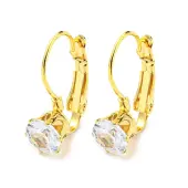 12 Pairs Crystal Rhinestone Diamond Leverback Earrings