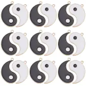 SUNNYCLUE 40Pcs 2 Colors Alloy Enamel Pendants