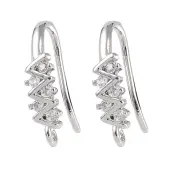 Brass Micro Pave Cubic Zirconia Earring Hooks