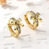 Bowknot Brass Hoop Earrings