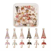 24Pcs 12 Style Zinc Alloy Enamel Pendants