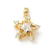 Brass Micro Pave Clear Cubic Zirconia Pendants