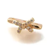 Brass Micro Pave Clear Cubic Zirconia Spacer Bars
