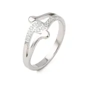 304 Stainless Steel Clear Cubic Zirconia Finger Rings for Women