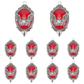 SUNNYCLUE 10Pcs Halloween Alloy Oval Pendants