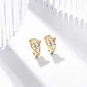 Rack Plating Star Brass Micro Pave Clear Cubic Zirconia Cuff Earrings