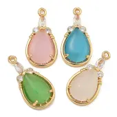 Rack Plating Brass Micro Pave Cubic Zirconia Pendants