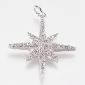 Brass Micro Pave Cubic Zirconia Pendants