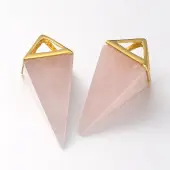 Natural Rose Quartz Point Pendulum Pendants