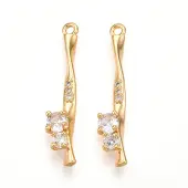 Brass Micro Pave Cubic Zirconia Pendants