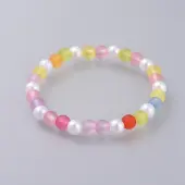 Acrylic Imitated Pearl  Stretch Kids Bracelets