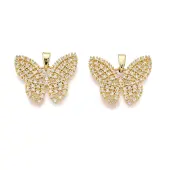 Brass Micro Pave Cubic Zirconia Pendants