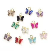 Brass Micro Pave Clear Cubic Zirconia Pendant