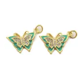 Brass Micro Pave Clear Cubic Zirconia Pendants