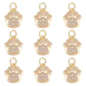 10Pcs Brass Micro Pave Clear Cubic Zirconia Charms